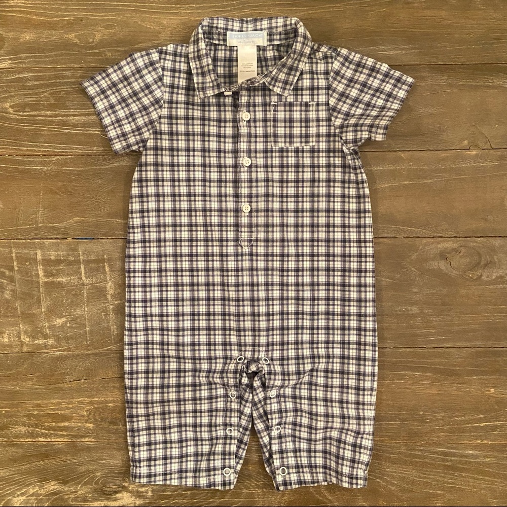 Janie and Jack Layette Longall Romper - 3-6mo